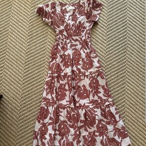 Anthropologie Cotton, Poplin tiered maxi dress with pockets